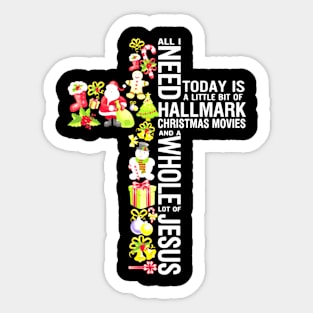 Cross Christmas  Typographic Sticker